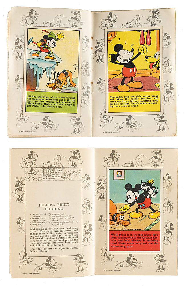1936 D52 "Adventures of Mickey Mouse" Collection (75) Including Two Original Recipe Scrap Books