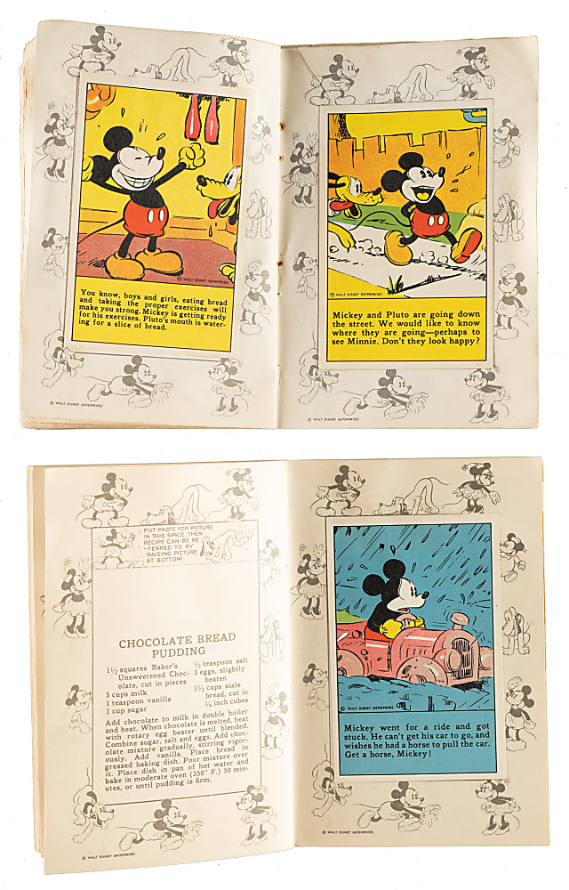 1936 D52 "Adventures of Mickey Mouse" Collection (75) Including Two Original Recipe Scrap Books