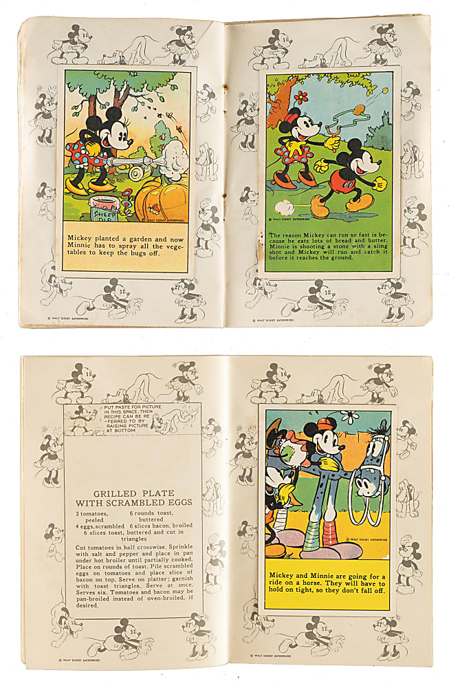 1936 D52 "Adventures of Mickey Mouse" Collection (75) Including Two Original Recipe Scrap Books