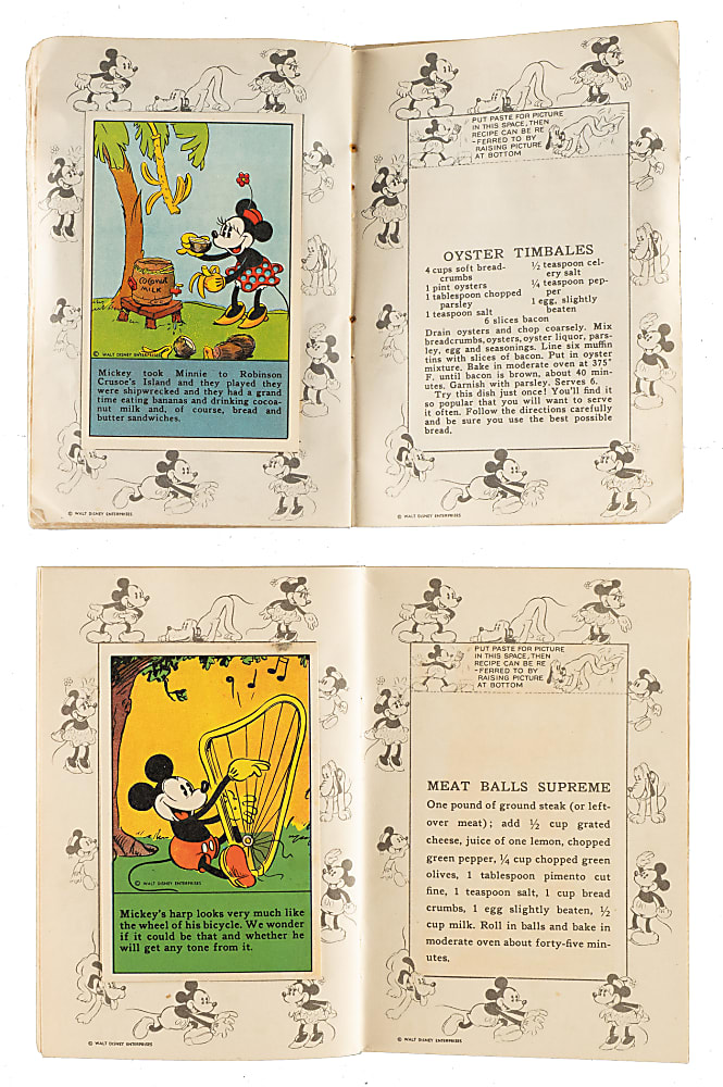 1936 D52 "Adventures of Mickey Mouse" Collection (75) Including Two Original Recipe Scrap Books