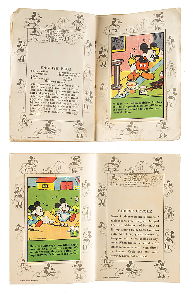1936 D52 "Adventures of Mickey Mouse" Collection (75) Including Two Original Recipe Scrap Books