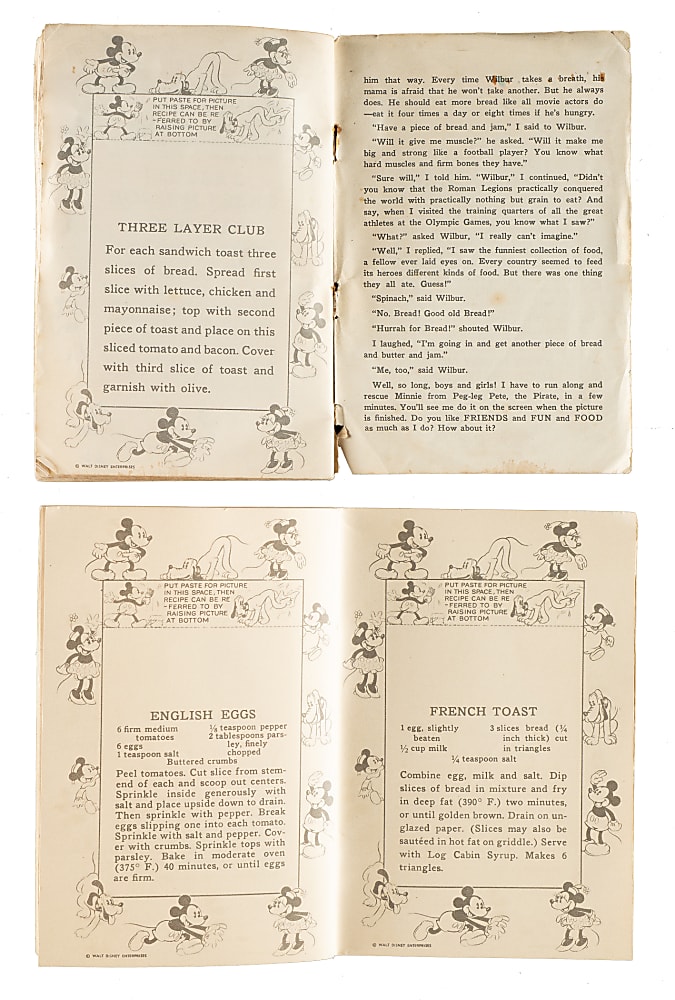 1936 D52 "Adventures of Mickey Mouse" Collection (75) Including Two Original Recipe Scrap Books