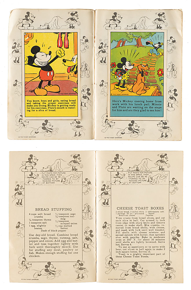 1936 D52 "Adventures of Mickey Mouse" Collection (75) Including Two Original Recipe Scrap Books