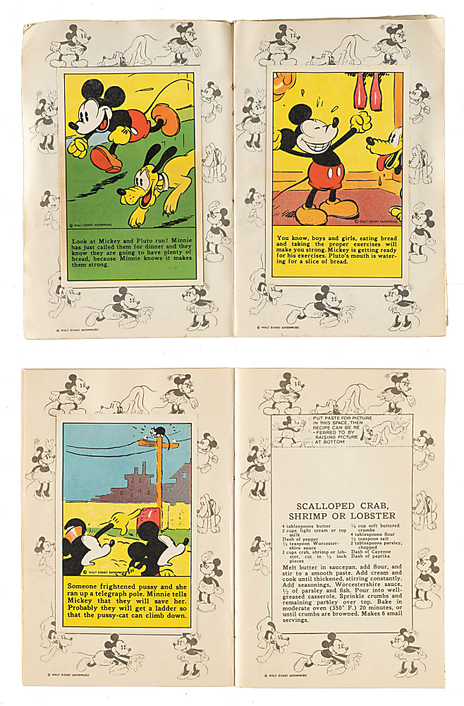1936 D52 "Adventures of Mickey Mouse" Collection (75) Including Two Original Recipe Scrap Books