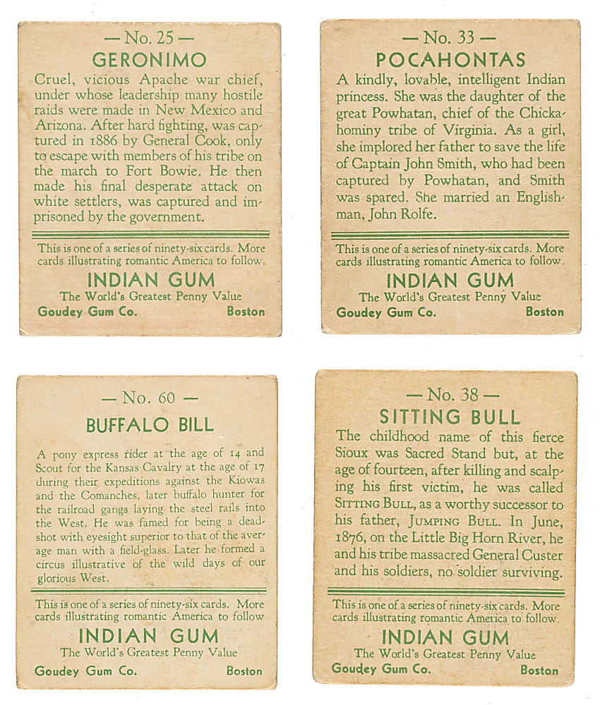 1933 R73 Goudey "Indian Gum" Complete Set (216) Plus Wrapper