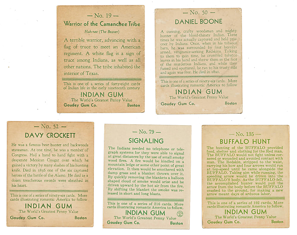 1933 R73 Goudey "Indian Gum" Complete Set (216) Plus Wrapper