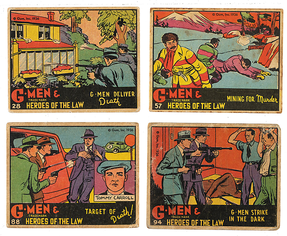 1936 R60 Gum, Inc. "G-Men & Heroes of the Law" Complete Set (168) Including Rarities