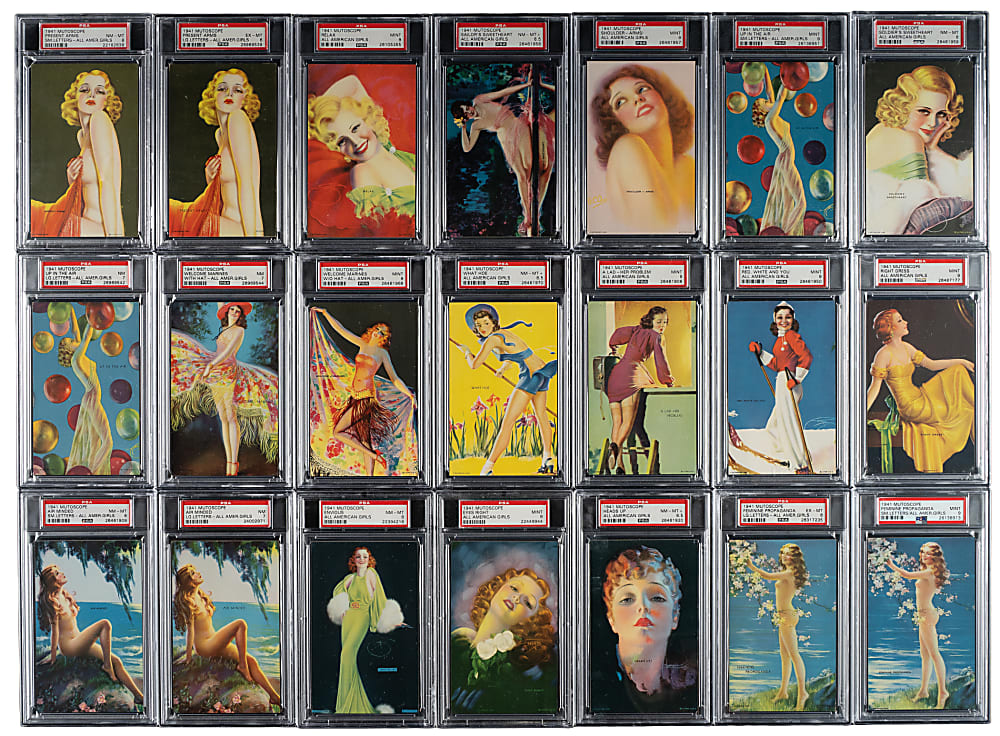 1941 "All American Girls" Mutoscope Pinup Cards Complete Master Set (39): #1 PSA Set Registry (8.31 GPA)