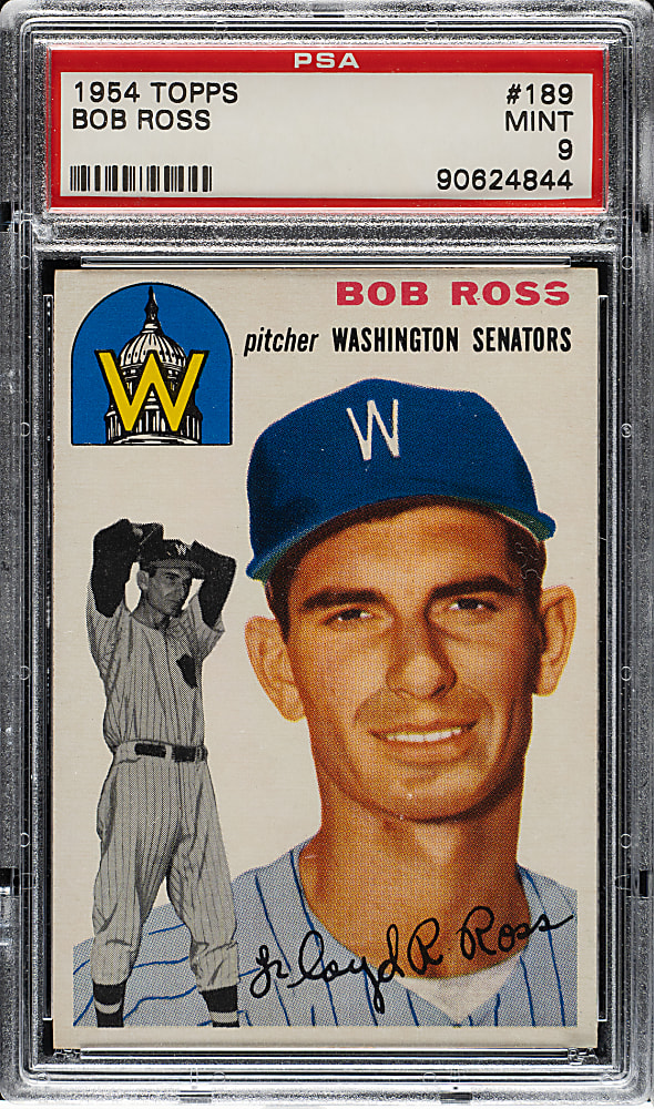 1954 Topps #189 Bob Ross PSA MINT 9 - Highest Graded!