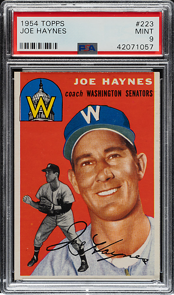1954 Topps #223 Joe Haynes PSA MINT 9 - Highest Graded!