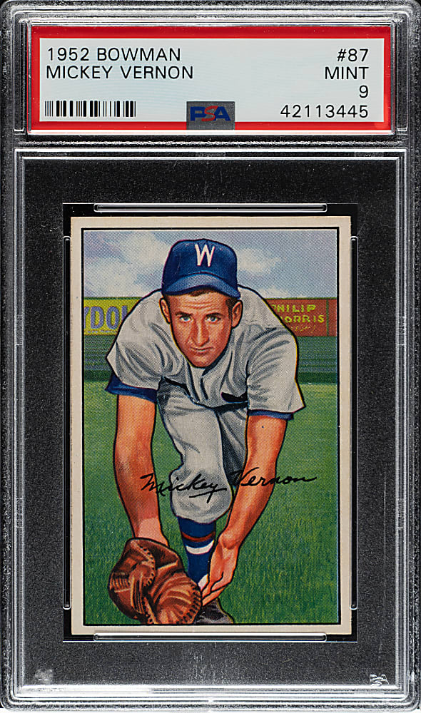 1952 Bowman #87 Mickey Vernon PSA MINT 9