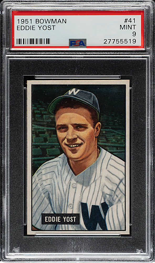 1951 Bowman #41 Eddie Yost PSA MINT 9