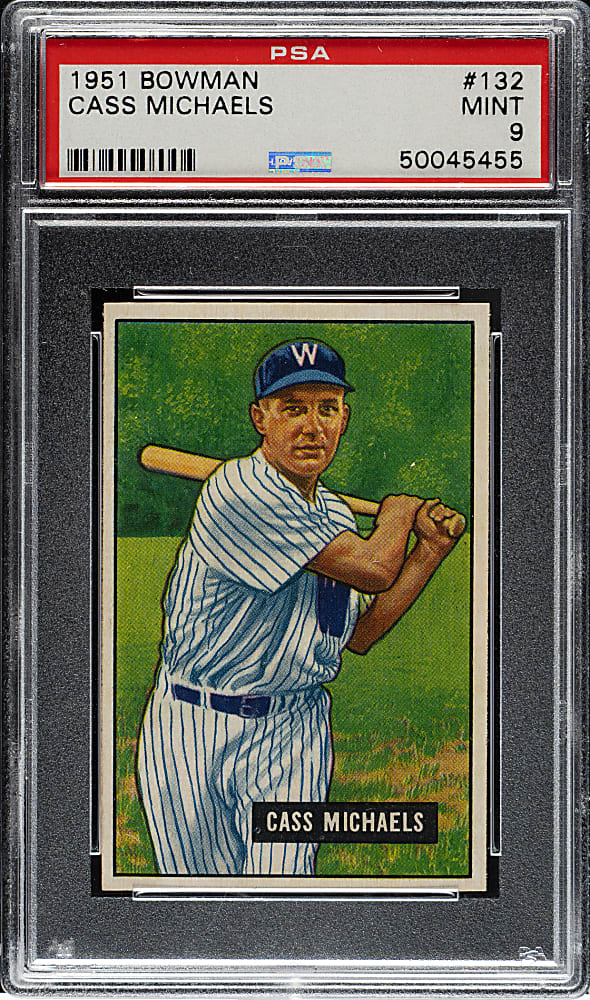 1951 Bowman #132 Cass Michaels PSA MINT 9