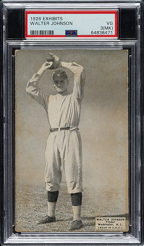 1926 Exhibits Walter Johnson PSA VG 3 (MK)