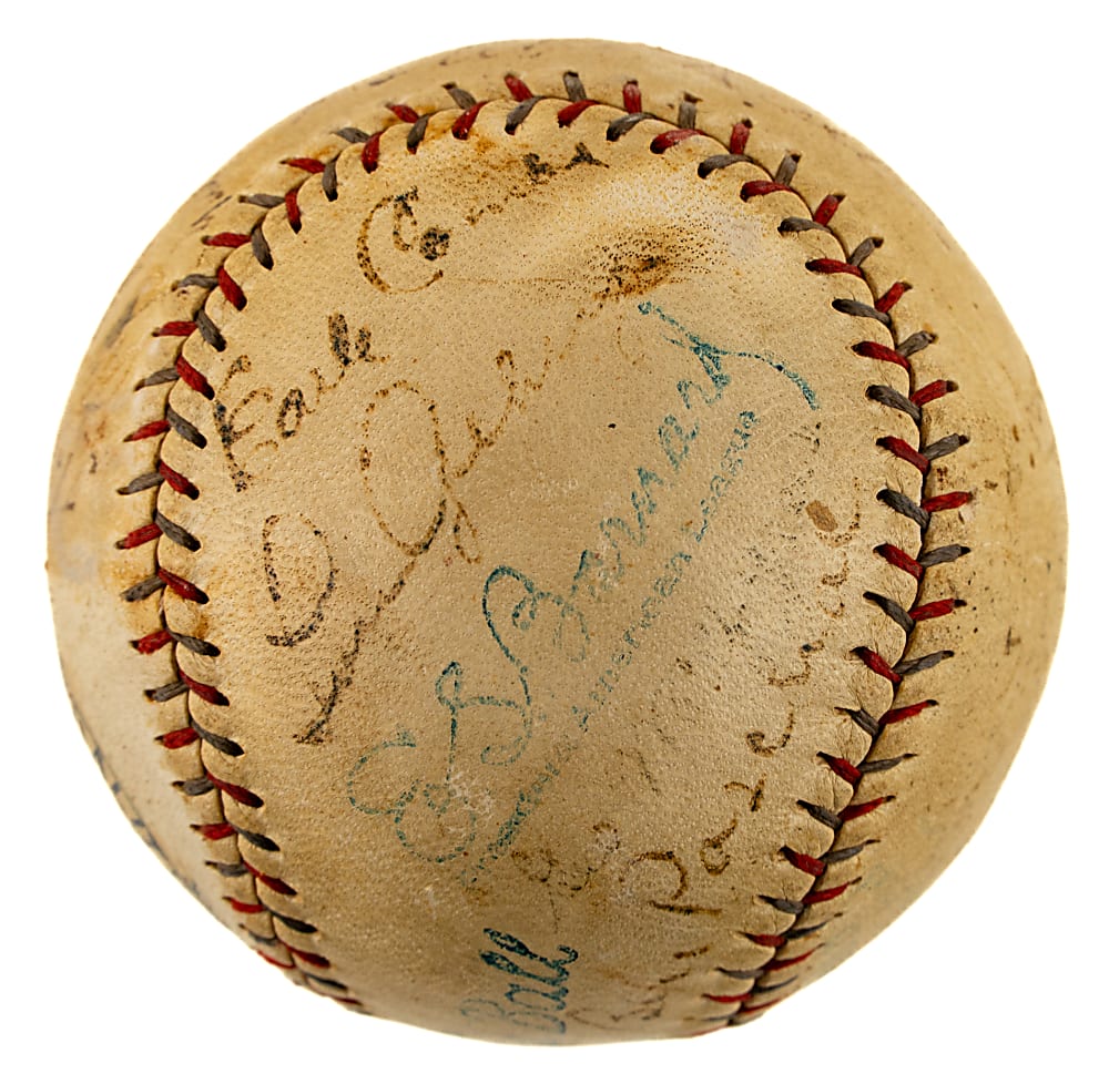 1928 New York Yankees World Champions Team-Signed Baseball with Babe Ruth and Lou Gehrig - JSA