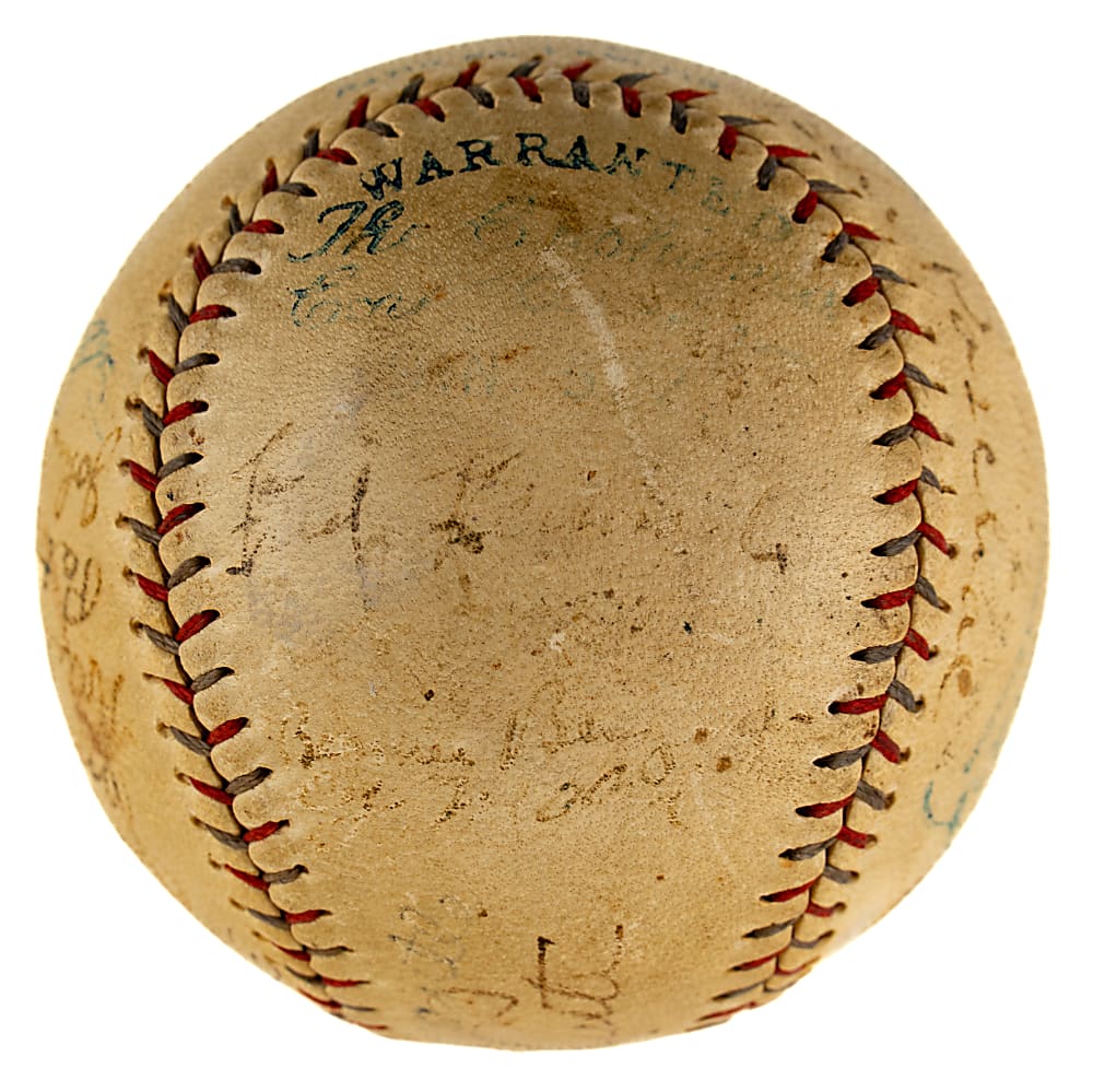 1928 New York Yankees World Champions Team-Signed Baseball with Babe Ruth and Lou Gehrig - JSA