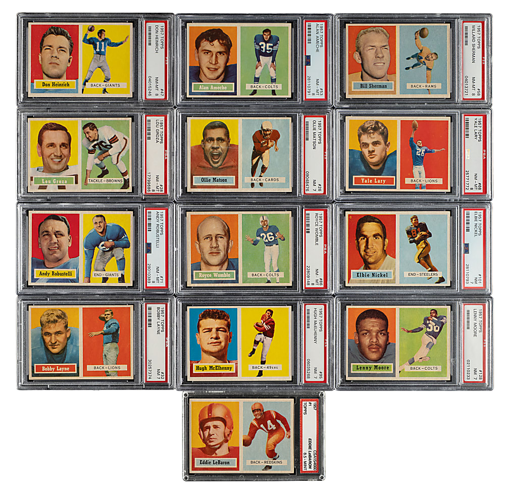 1957 Topps Football Complete Set (154) Including 14 PSA- and SGC-Graded Cards Plus Checklist