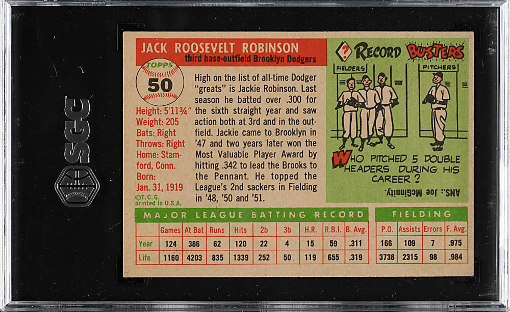 1955 Topps #50 Jackie Robinson SGC VG/EX 4