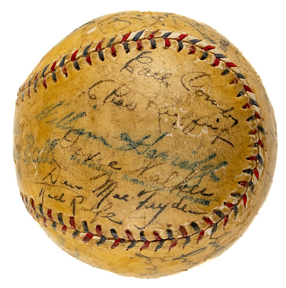 1934 New York Yankees Team-Signed Baseball with Babe Ruth and Lou Gehrig - JSA - Gehrig's Triple Crown Season!