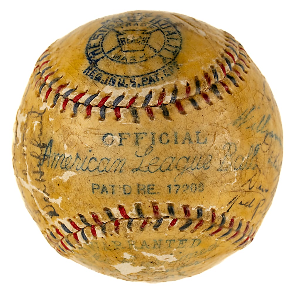 1934 New York Yankees Team-Signed Baseball with Babe Ruth and Lou Gehrig - JSA - Gehrig's Triple Crown Season!