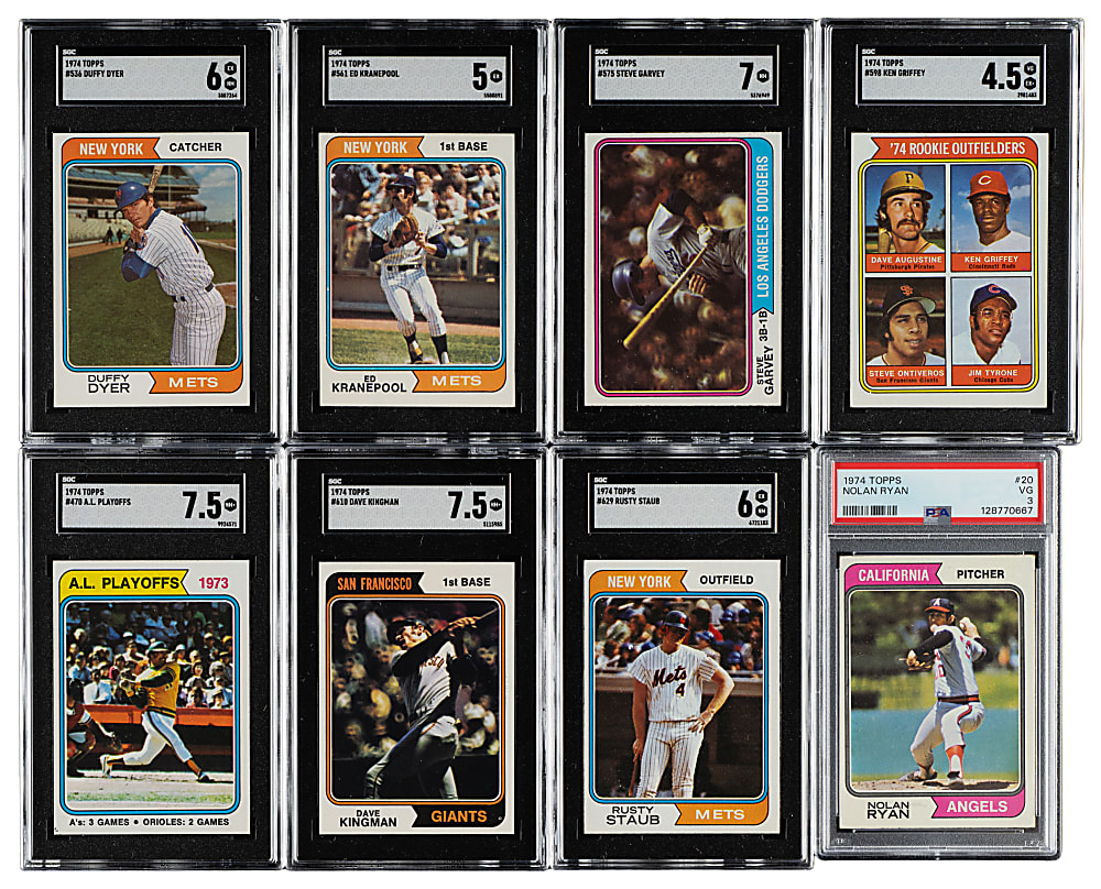 1974 Topps Complete Set (660) Plus Complete Traded Set (44) Including 48 PSA- and SGC-Graded Cards