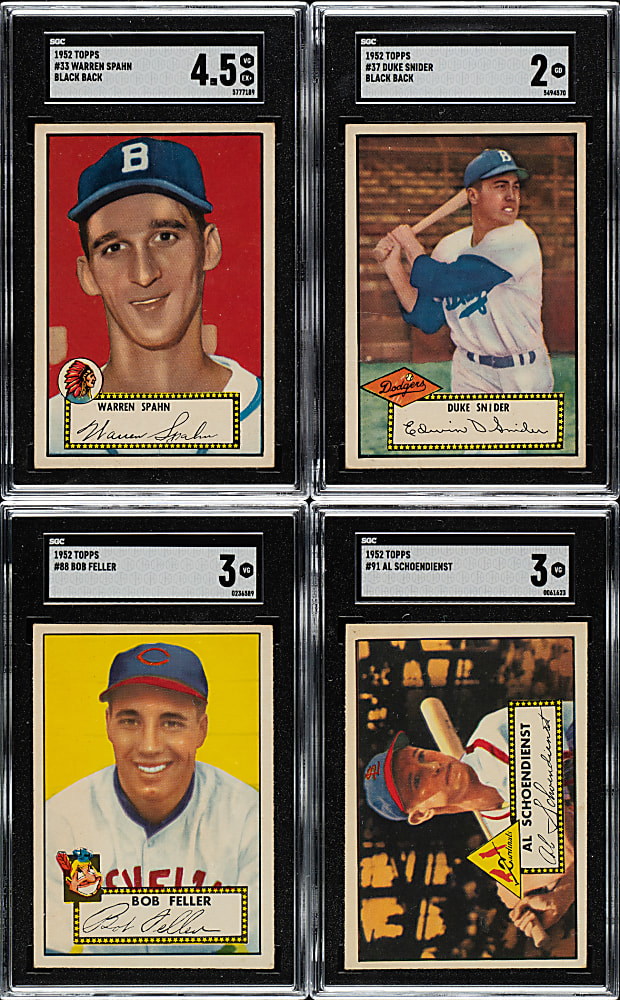 1952 Topps Low-Number Collection (128) Including Feller, Spahn, and Snider