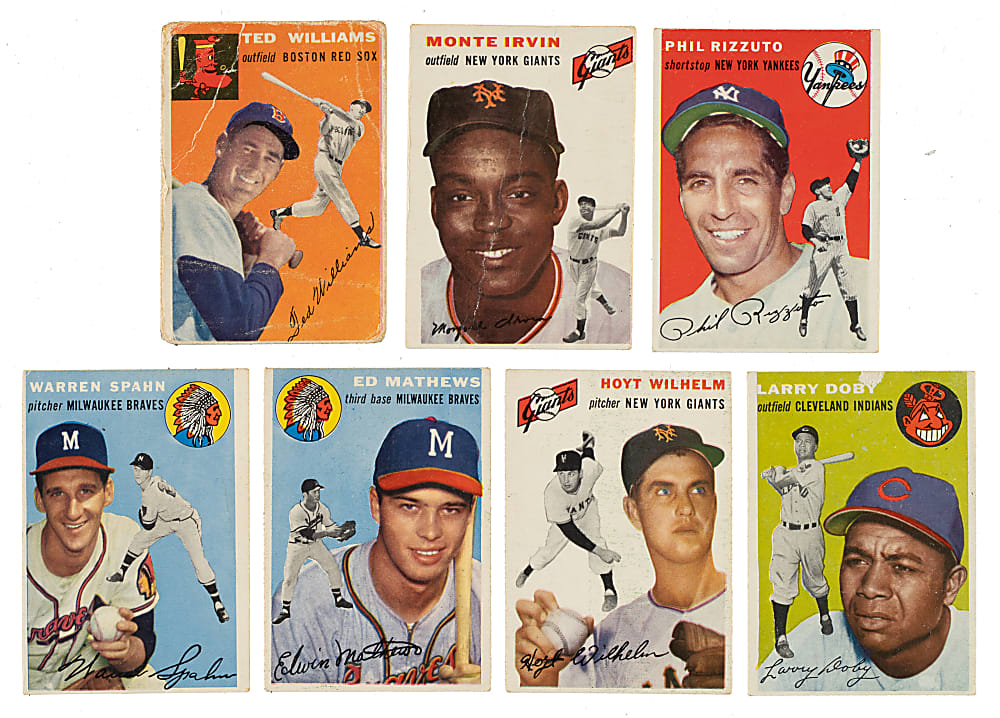 1954 Topps Partial Set (131/250) Including Jackie Robinson and Both Ted Williams