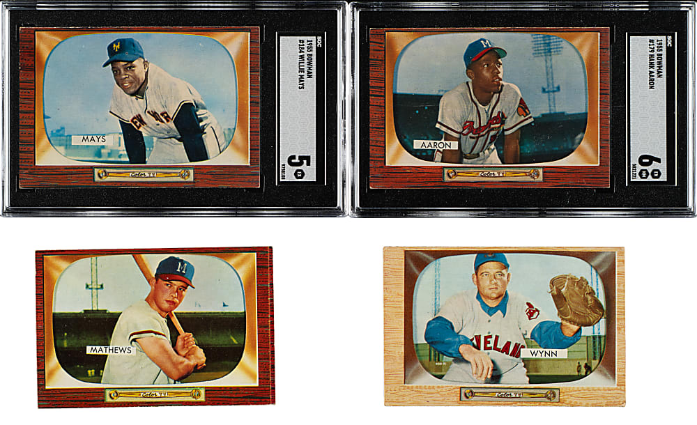 1955 Bowman Collection (92) Including Willie Mays and Hank Aaron