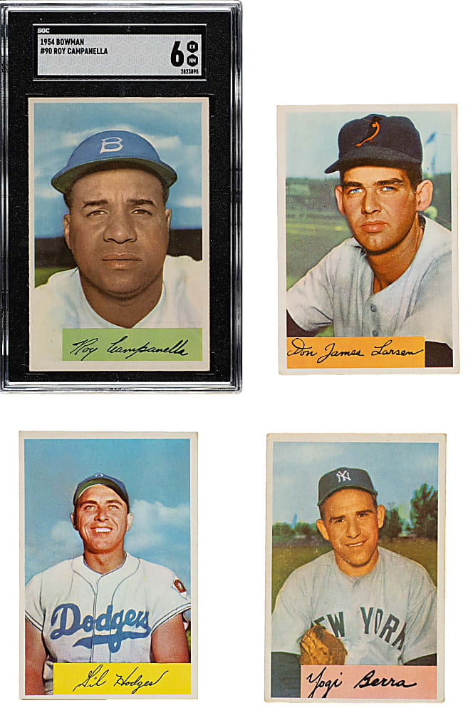 1954 Bowman Near-Complete Set (209/224) Including Campanella, Hodges, Berra, and Reese