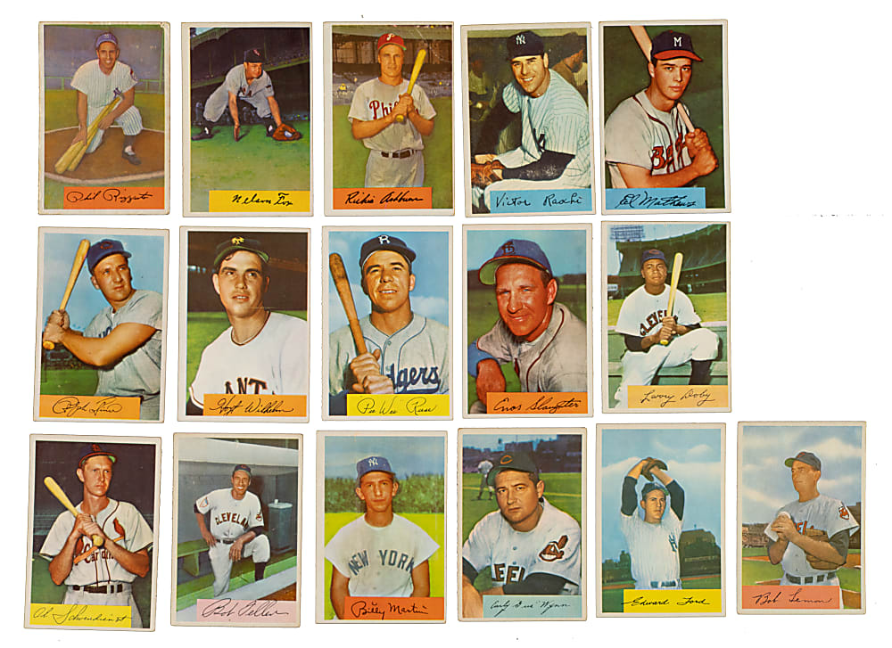 1954 Bowman Near-Complete Set (209/224) Including Campanella, Hodges, Berra, and Reese