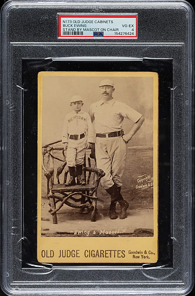 1888 N173 Old Judge Cabinet Buck Ewing & Mascot PSA VG-EX 4 - 1 of 1 - Highest Graded!