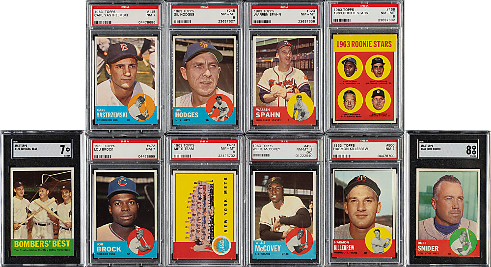 High-Grade 1963 Topps Complete Set (576) Including 196 PSA-Graded Cards
