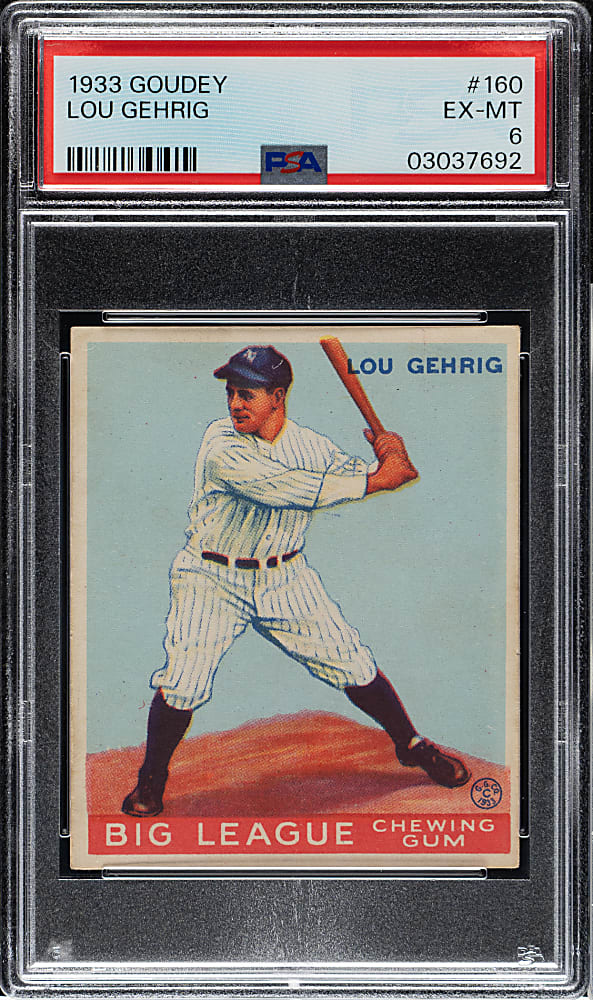 1933 R319 Goudey #160 Lou Gehrig PSA EX-MT 6