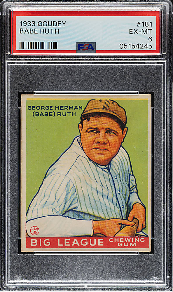 1933 R319 Goudey #181 Babe Ruth PSA EX-MT 6