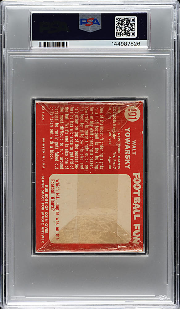 1958 Topps Football Unopened Cello Pack PSA NM-MT 8