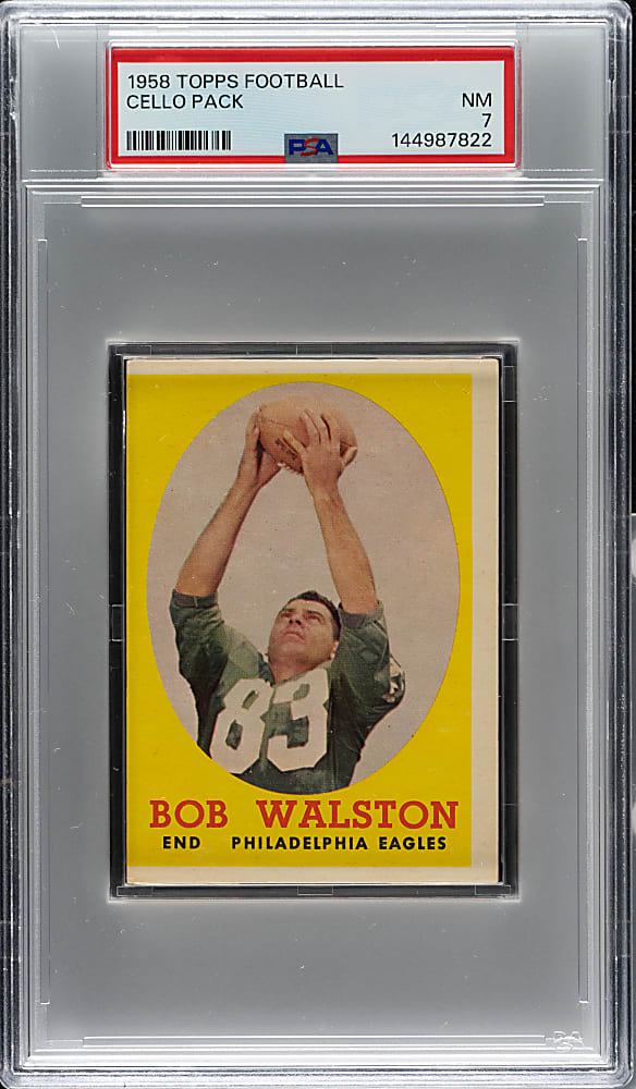 1958 Topps Football Unopened Cello Pack PSA NM 7 - Hugh McElhenny on Back