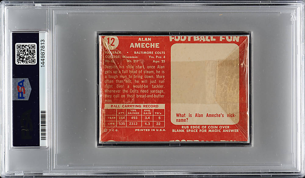 1958 Topps Football Unopened Cello Pack PSA NM 7 - Baltimore Colts Team on Top