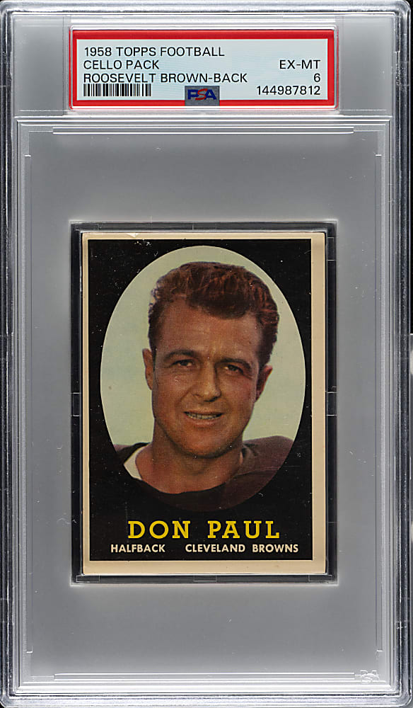 1958 Topps Football Unopened Cello Pack PSA EX-MT 6 - Possible Jim Brown Rookie!