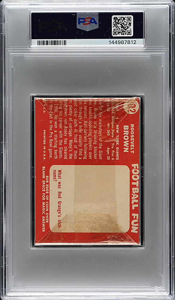 1958 Topps Football Unopened Cello Pack PSA EX-MT 6 - Possible Jim Brown Rookie!