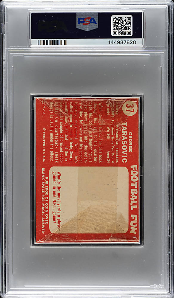 1958 Topps Football Unopened Cello Pack PSA EX-MT 6