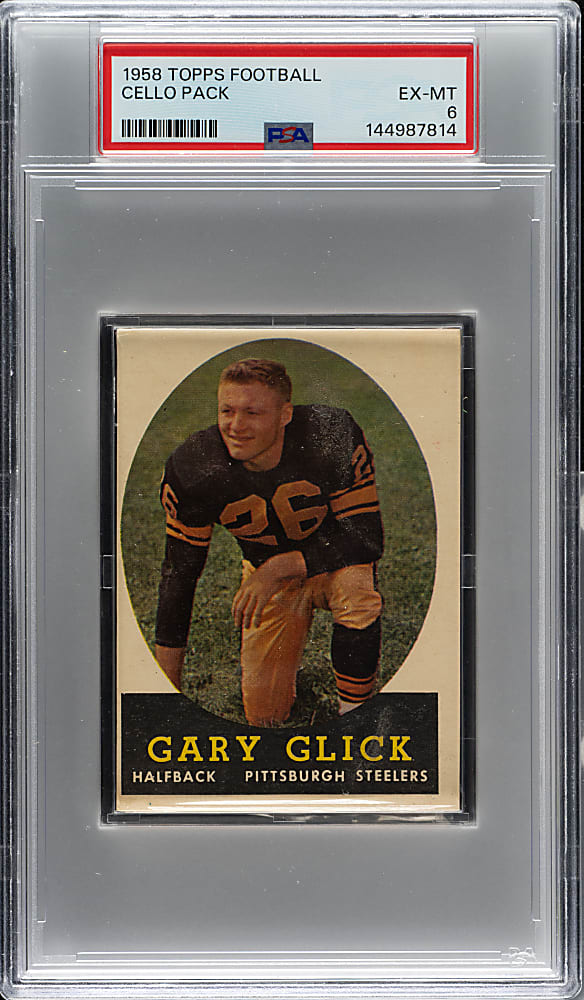1958 Topps Football Unopened Cello Pack PSA EX-MT 6