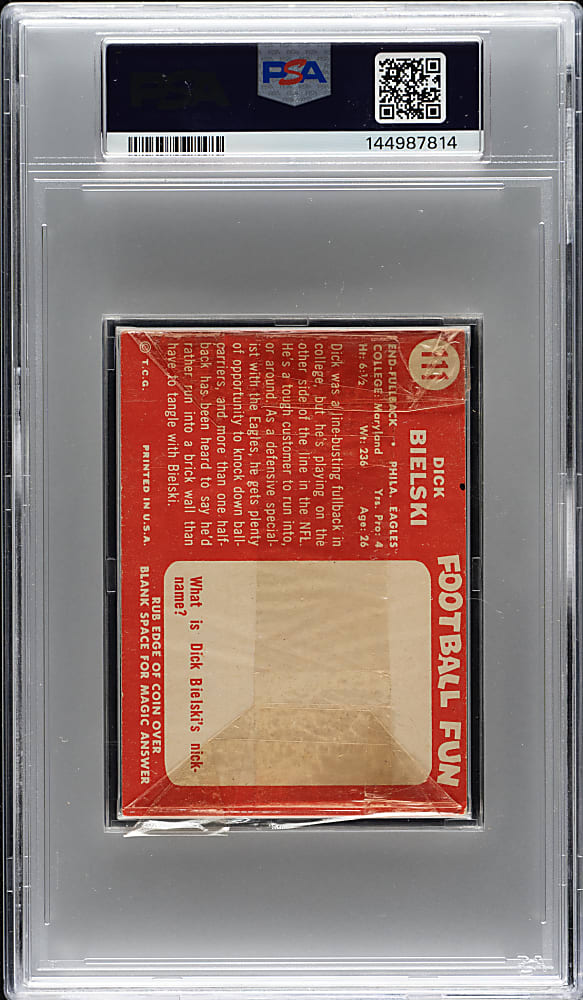 1958 Topps Football Unopened Cello Pack PSA EX-MT 6