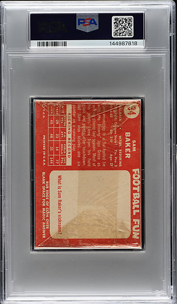 1958 Topps Football Unopened Cello Pack PSA EX 5