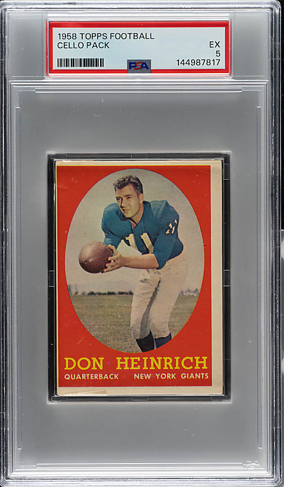 1958 Topps Football Unopened Cello Pack PSA EX 5
