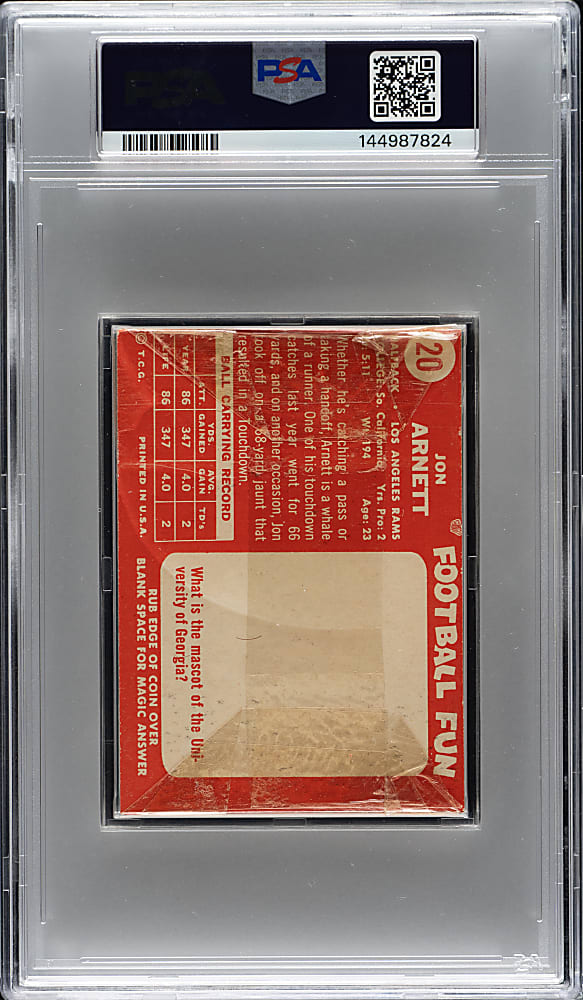 1958 Topps Football Unopened Cello Pack PSA EX 5