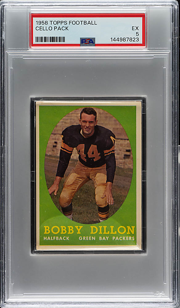 1958 Topps Football Unopened Cello Pack PSA EX 5 - Bobby Dillon on Top
