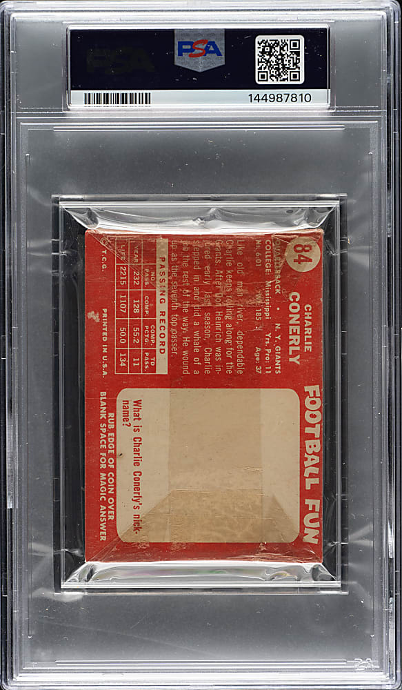 1958 Topps Football Unopened Cello Pack PSA VG-EX 4 - Gino Marchetti on Top