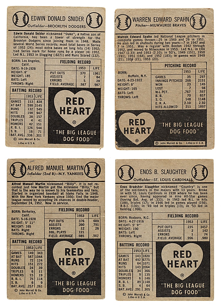 1954 Red Heart Near-Complete Set (30/33)