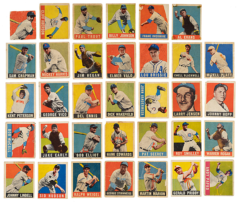 1948-1949 Leaf Partial Standard Set (38/49) Including Johnny Mize and Joe Gordon
