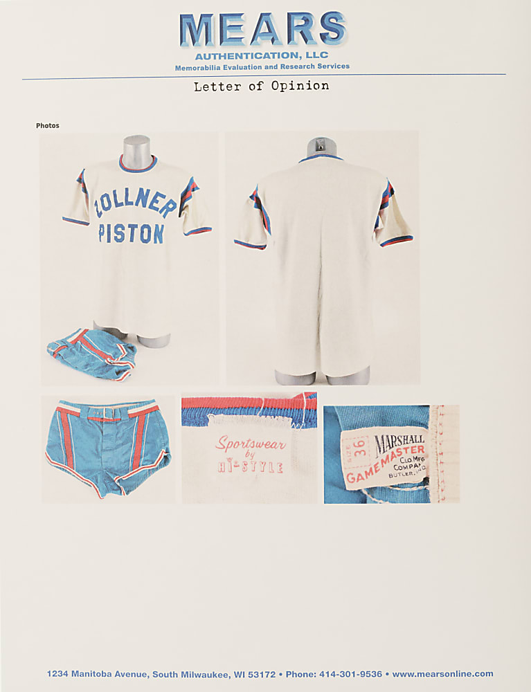 Circa 1941-1947 Fort Wayne Zollner Pistons Basketball Warm-Up Uniform - MEARS